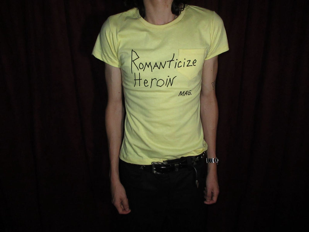 Yellow Romanticize Heroin mag tee
